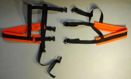 DWARF-KINDER-MINI Goat Wagon Harness Black Orange